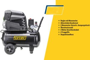 fortec Kolbenkompressor 24 Liter, Mobil