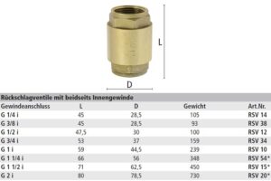 LÜDECKE RSV 38 Rückschlagventil mit beidseits Innengewinde