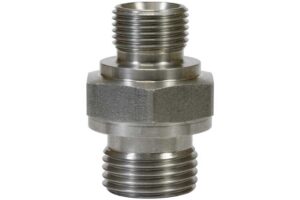 Suttner Edelstahl-Doppelnippel reduziert 1/4" AG - 3/8" AG, 500 bar