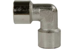 Suttner Winkelstück  1/4" IG-IG, 150 bar, Messing vernickelt