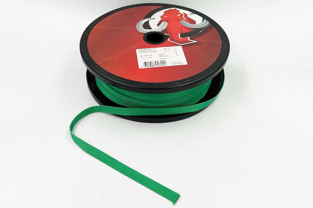 mamutec Gurtband 12 mm, grün - Meterware – Bild 2