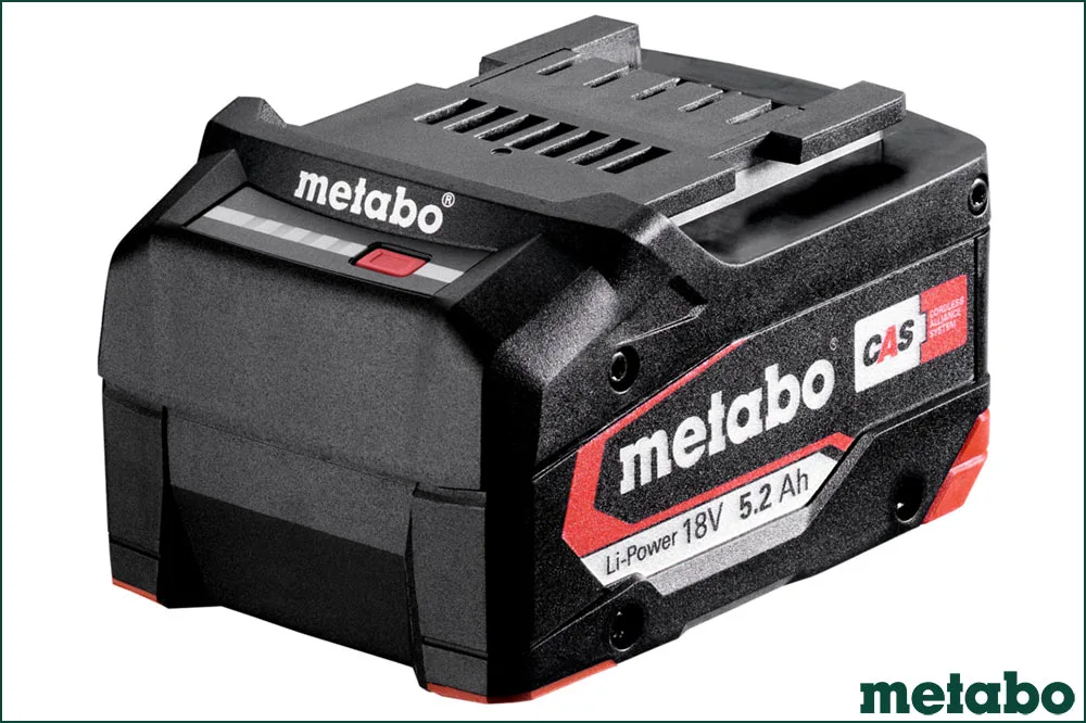 Metabo 18V Li-Power Akku 5.2 Ah mit patentierter AIR COOLED-Ladetechnologie