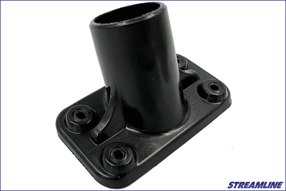 Streamline Bürstenaufnahme-Sockel aus schwarzem, verstärktem Kunststoff, 45°-Winkel