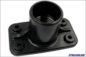 Streamline Bürstenaufnahme-Sockel aus schwarzem, verstärktem Kunststoff, 90°-Winkel