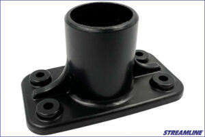 Streamline Bürstenaufnahme-Sockel aus schwarzem, verstärktem Kunststoff, 90°-Winkel