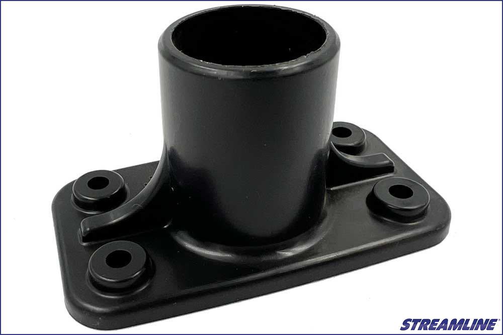 Streamline Bürstenaufnahme-Sockel aus schwarzem, verstärktem Kunststoff, 90°-Winkel