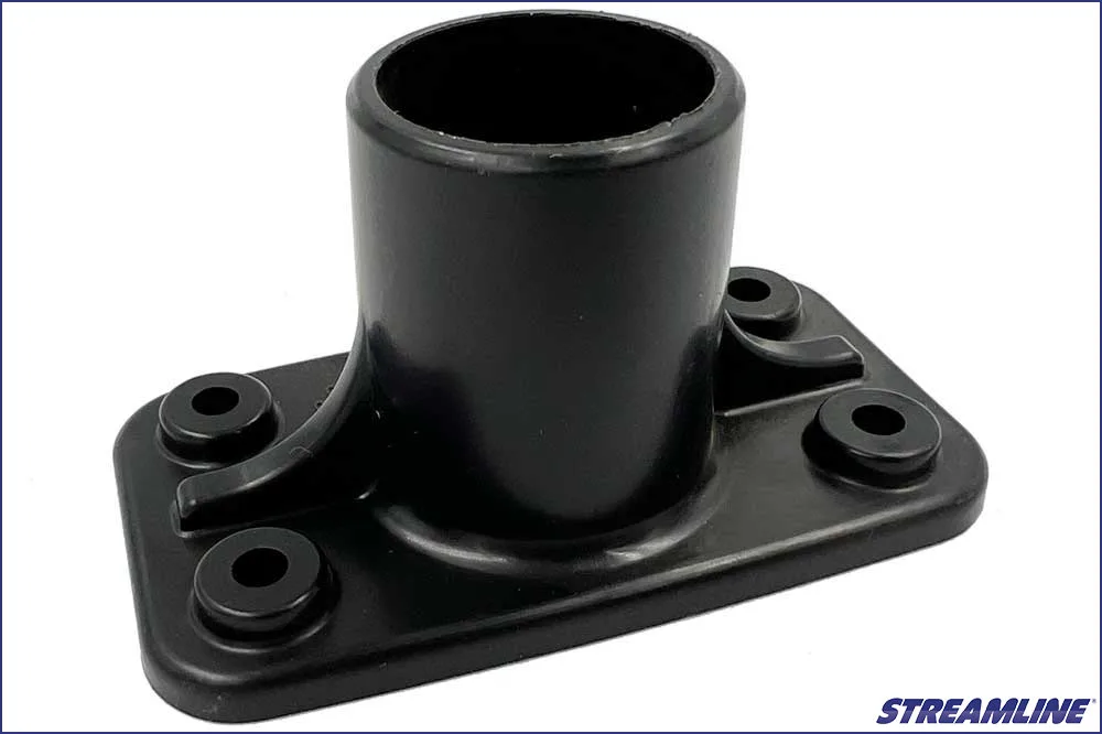 Streamline Bürstenaufnahme-Sockel aus schwarzem, verstärktem Kunststoff, 90°-Winkel