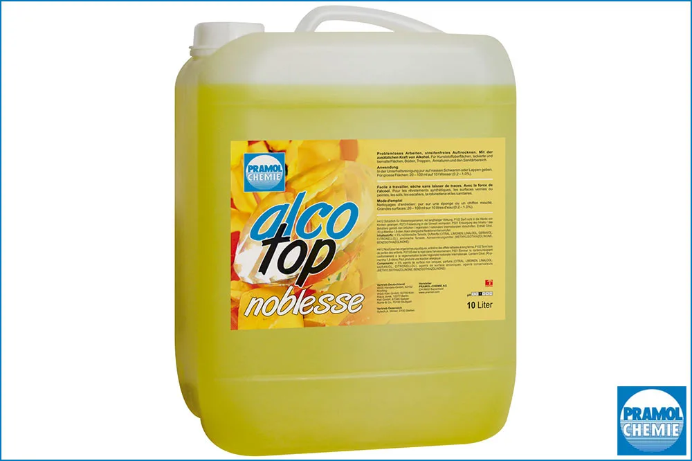 PRAMOL alco-top noblesse - Alkoholreiniger für Stein-, Kunststoff- und Vinylböden, 10 Liter Kanister