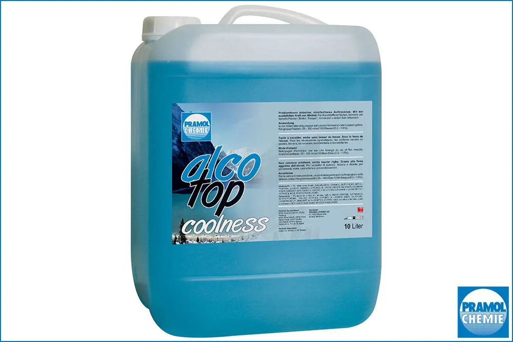 PRAMOL alco-top coolness - Alkoholreiniger für Stein-, Kunststoff- und Vinylböden, 10 Liter Kanister