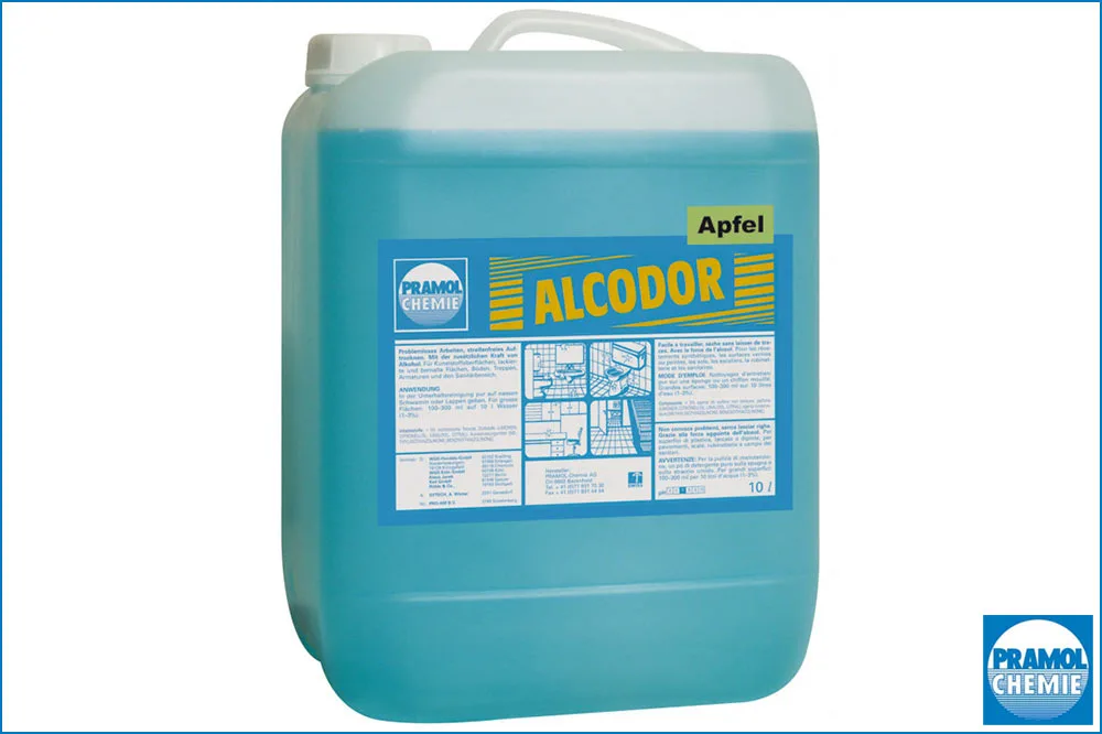 PRAMOL ALCODOR Apfel Konzentrierter Alkoholreiniger für die Unterhaltsreinigung, 10 Liter Kanister