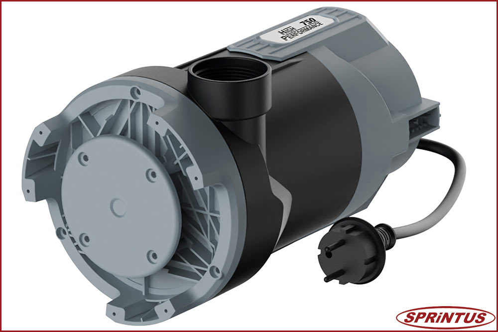 Sprintus 113252 Pumpe 750 Watt, grau-schwarz, für Pumpsauger