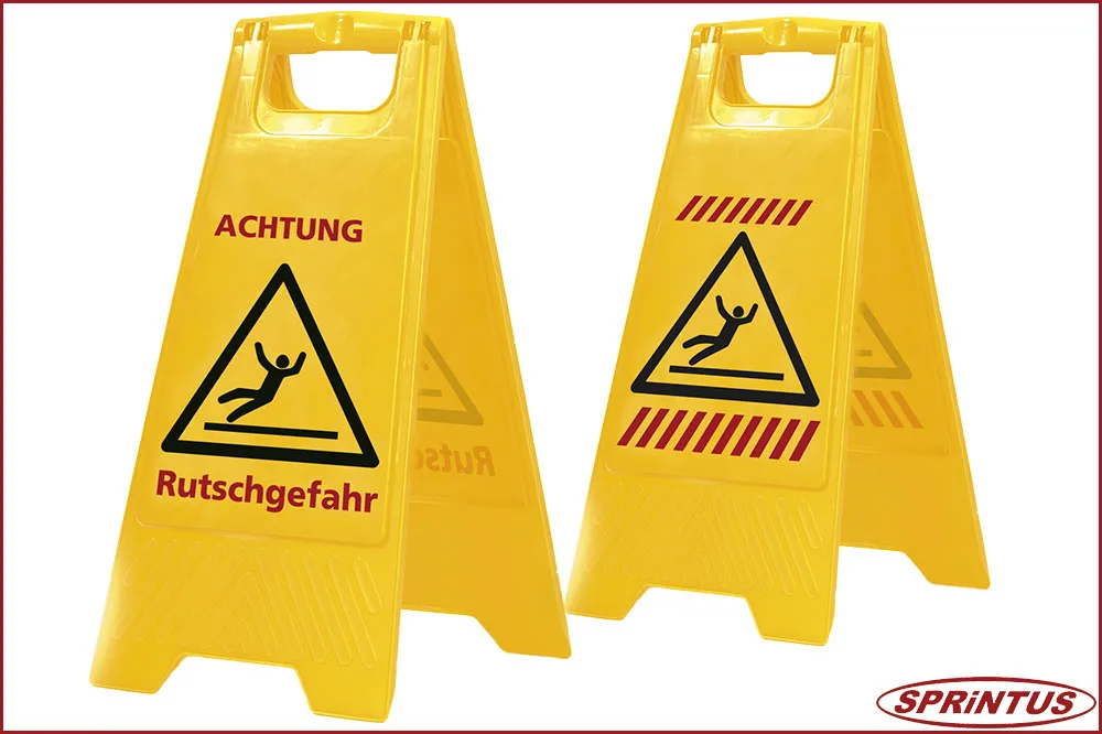 Sprintus Warnschild ACHTUNG RUTSCHGEFAHR bzw. Symbolik