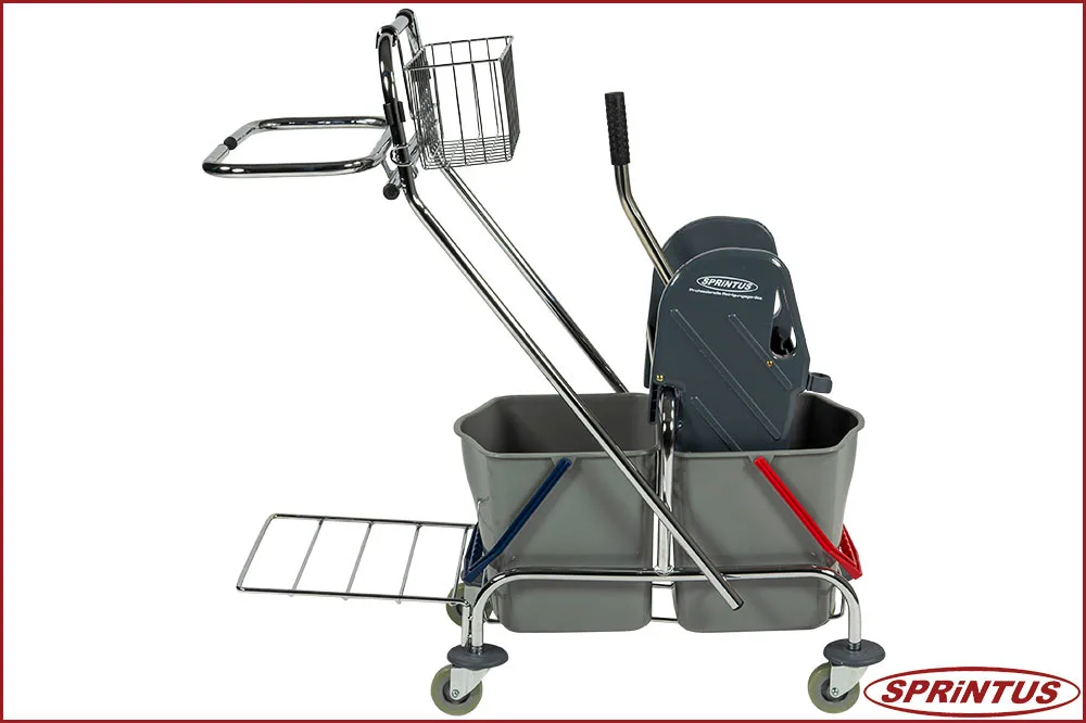 Sprintus 301081 Doppelfahreimer Chrom PRO, Eimervolumen 2 x 17 Liter