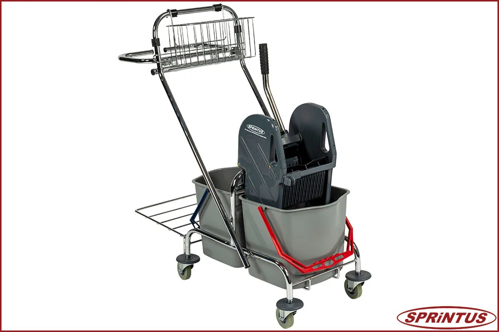 Sprintus 301081 Doppelfahreimer Chrom PRO, Eimervolumen 2 x 17 Liter