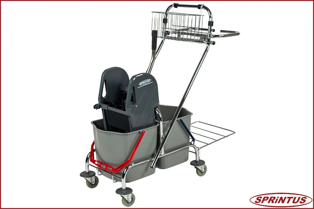 Sprintus 301081 Doppelfahreimer Chrom PRO, Eimervolumen 2 x 17 Liter