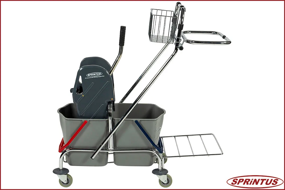 Sprintus 301081 Doppelfahreimer Chrom PRO, Eimervolumen 2 x 17 Liter