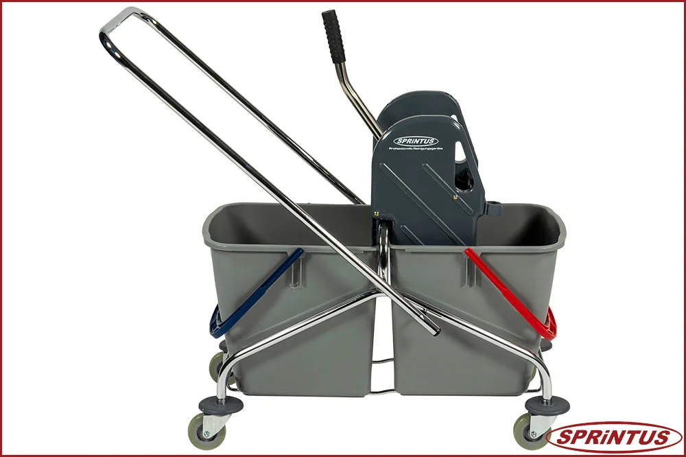 Sprintus 301114 Doppelfahreimer Chrom, Eimervolumen 2 x 27 Liter