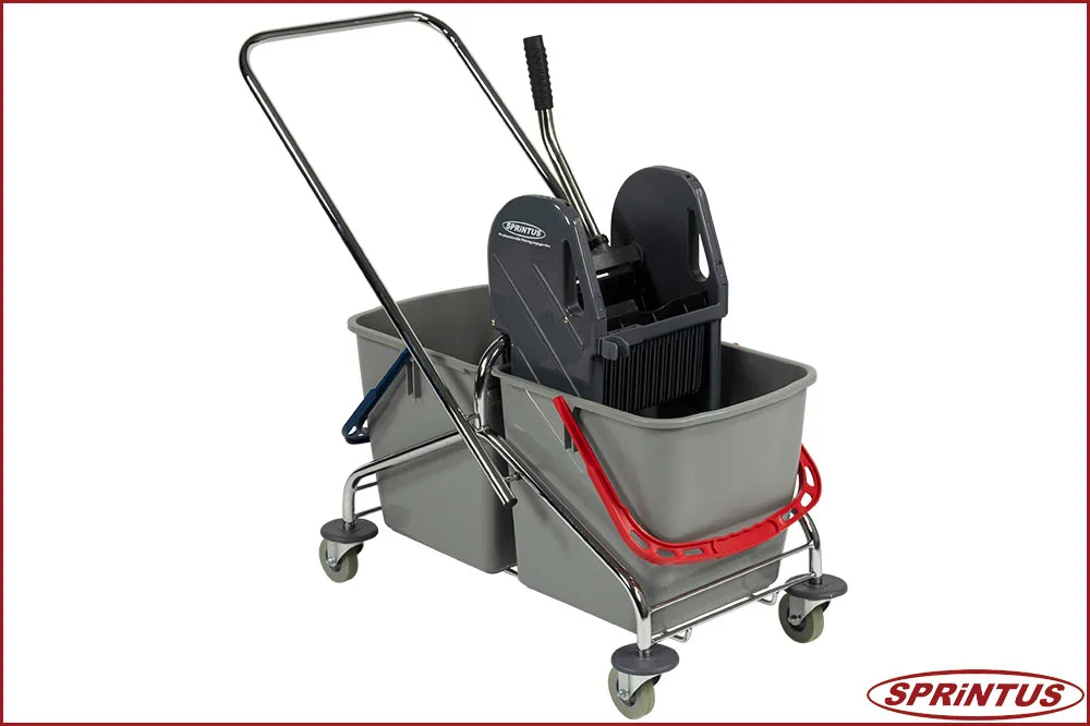 Sprintus 301114 Doppelfahreimer Chrom, Eimervolumen 2 x 27 Liter