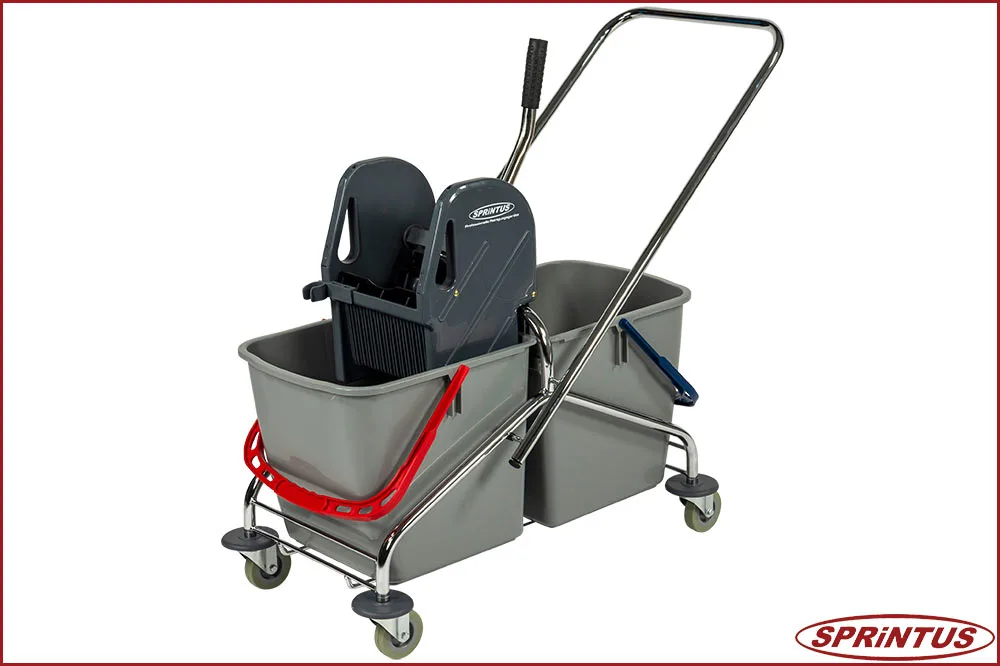 Sprintus 301114 Doppelfahreimer Chrom, Eimervolumen 2 x 27 Liter