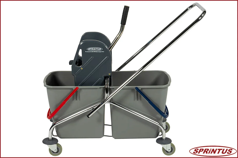 Sprintus 301114 Doppelfahreimer Chrom, Eimervolumen 2 x 27 Liter