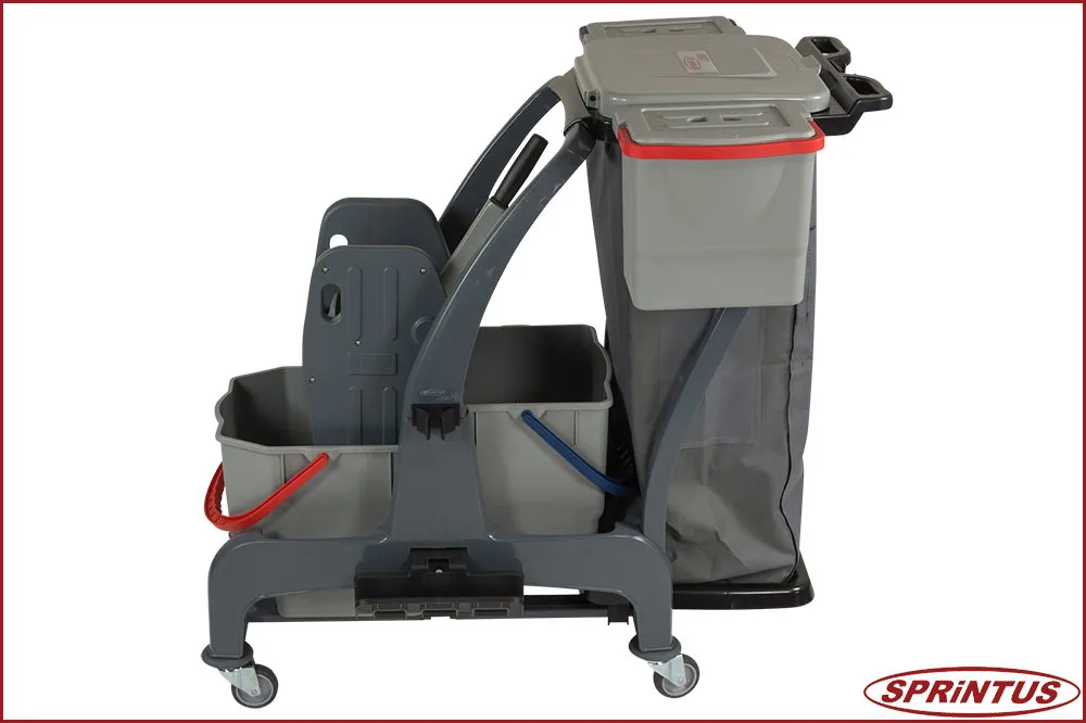 Sprintus 301170 CombiX XL Doppelfahreimer, Halterung für Müllsack sowie Moppablage