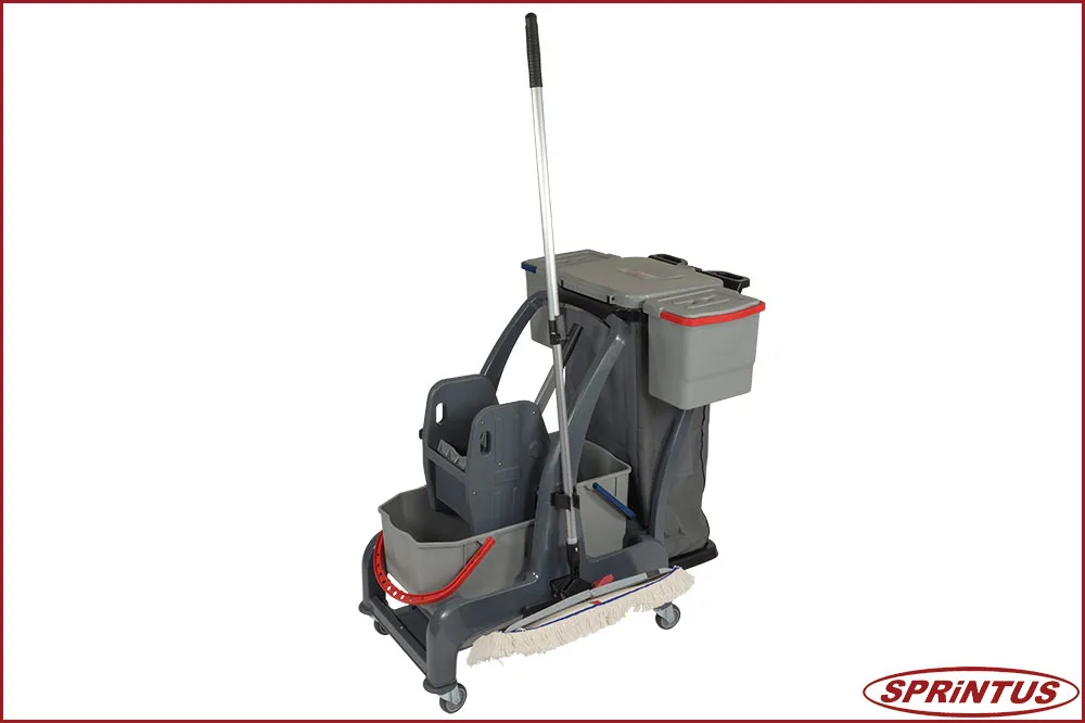 Sprintus 301170 CombiX XL Doppelfahreimer, Halterung für Müllsack sowie Moppablage