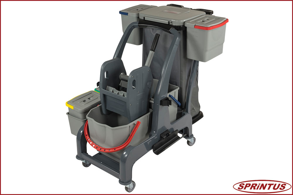 Sprintus 301172 CombiX PRO Doppelfahreimer, Halterung für Müllsack, Moppablage + Eimer-Set Sprintus 301172 CombiX PRO Doppelfahreimer, Halterung für Müllsack, Moppablage + Eimer-Set