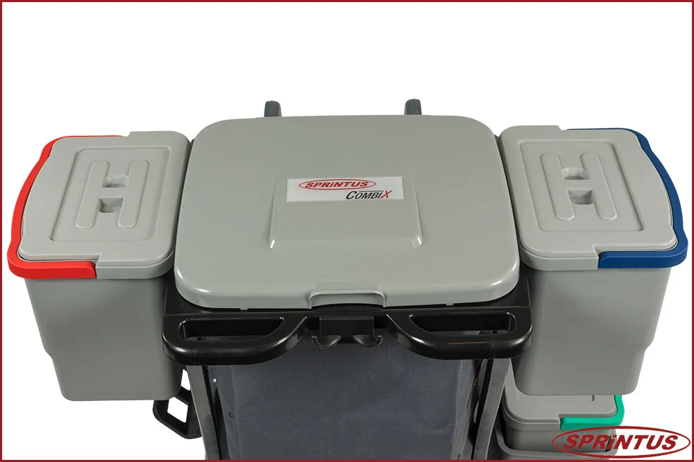 Sprintus 301172 CombiX PRO Doppelfahreimer, Halterung für Müllsack, Moppablage + Eimer-Set