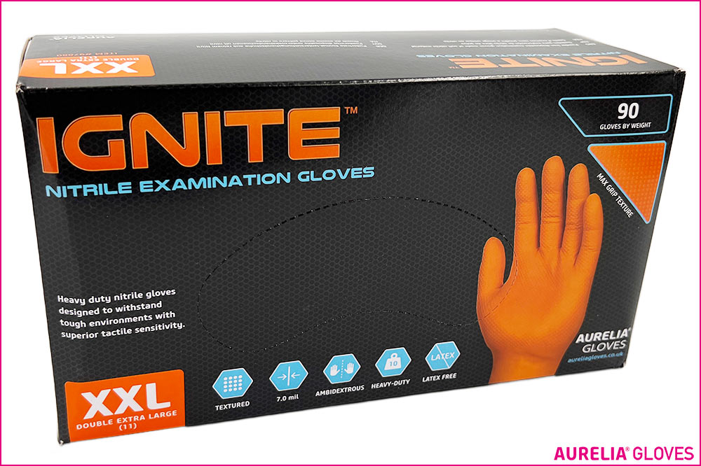 AURELIA GLOVES Nitril-Einweghandschuhe IGNITE, orange