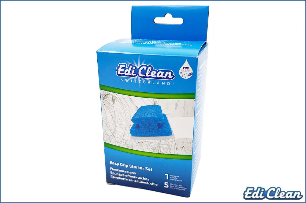 Edi Clean 94040 Fleckenradierer "Easy Grip" Starter Set, 1 Halter + 5 Pads
