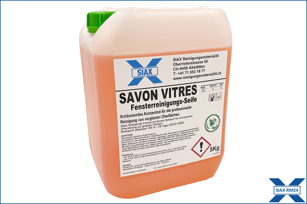 SIAX Fensterreinigungs-Seife Savon Vitres, 5 Liter