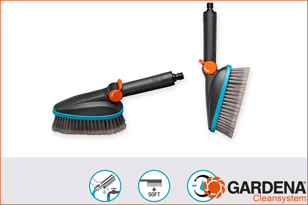 GARDENA 18842-20 cleansystem Handbürste M soft flex, mit Schlauchanschluss GARDENA 18842-20 cleansystem Handbürste M soft flex, mit Schlauchanschluss – Bild 3