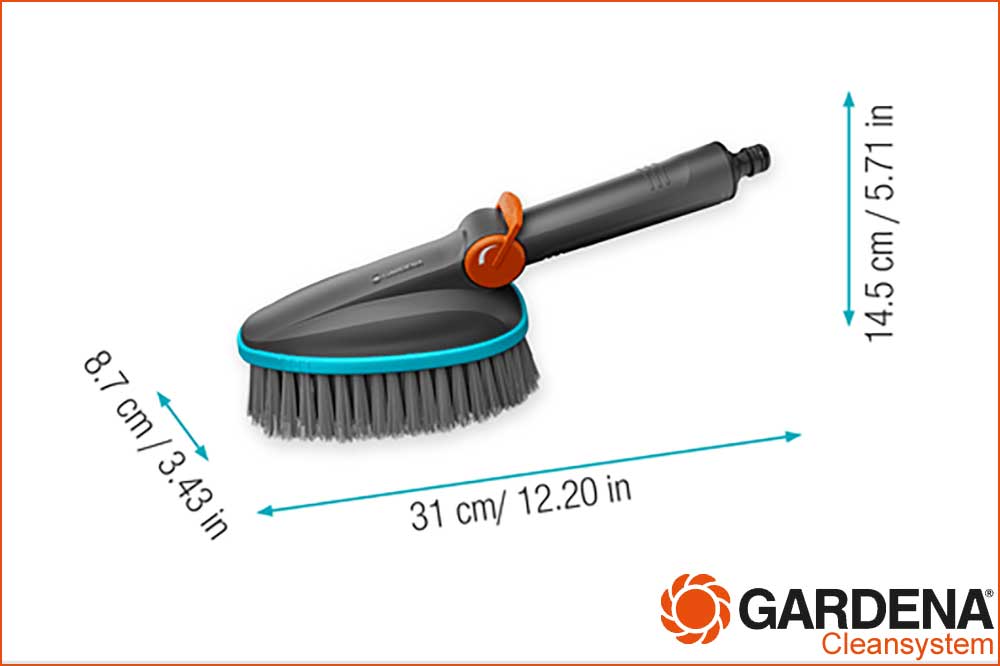 GARDENA 18842-20 cleansystem Handbürste M soft flex, mit Schlauchanschluss GARDENA 18842-20 cleansystem Handbürste M soft flex, mit Schlauchanschluss – Bild 2
