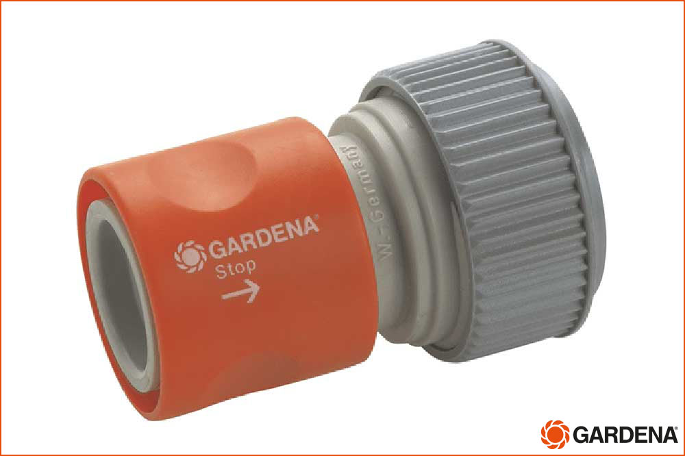 GARDENA 2914-20 Steckkupplung mit Quetschverschraubung 3/4 Zoll - 5/8 Zoll, Wasserstopp