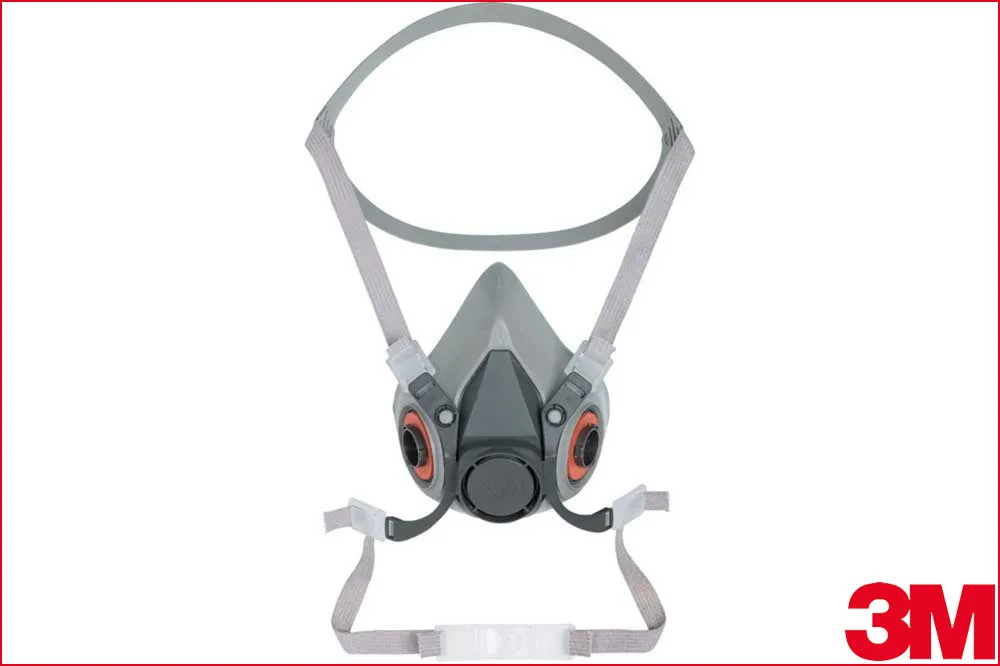 3M Halbmaske Serie 6000 M/L – Leichtes Doppelfilter-System mit Bajonett-Anschluss für Reinigung & Betonhydrophobierung