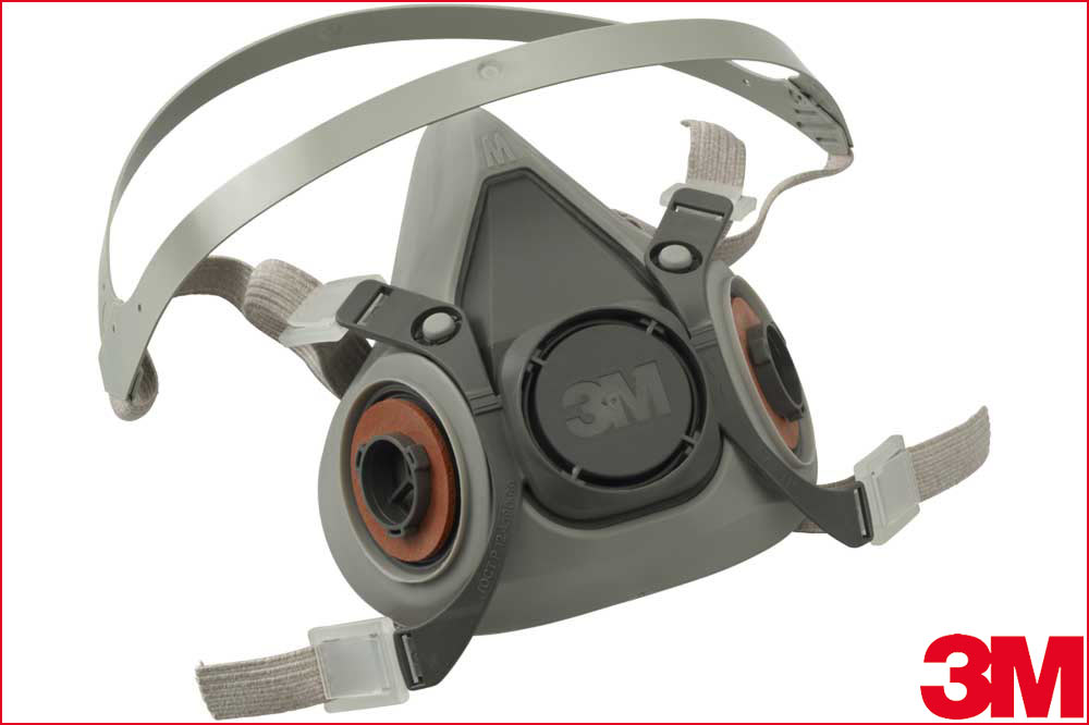 3M Halbmaske Serie 6000 M/L – Leichtes Doppelfilter-System mit Bajonett-Anschluss für Reinigung & Betonhydrophobierung