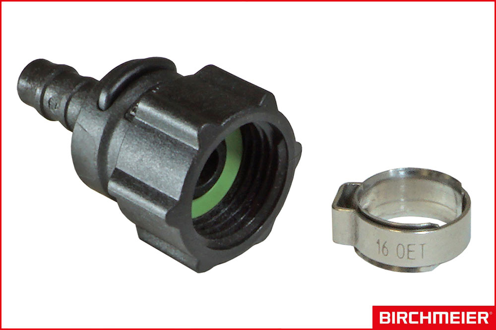 Ihr Schweizer Fachpartner für professionelles Reinigungsmaterial & Spezialreinigung BIRCHMEIER 10396102 Verschraubung mit Kunststoffmutter | Drehbar G 1/2"