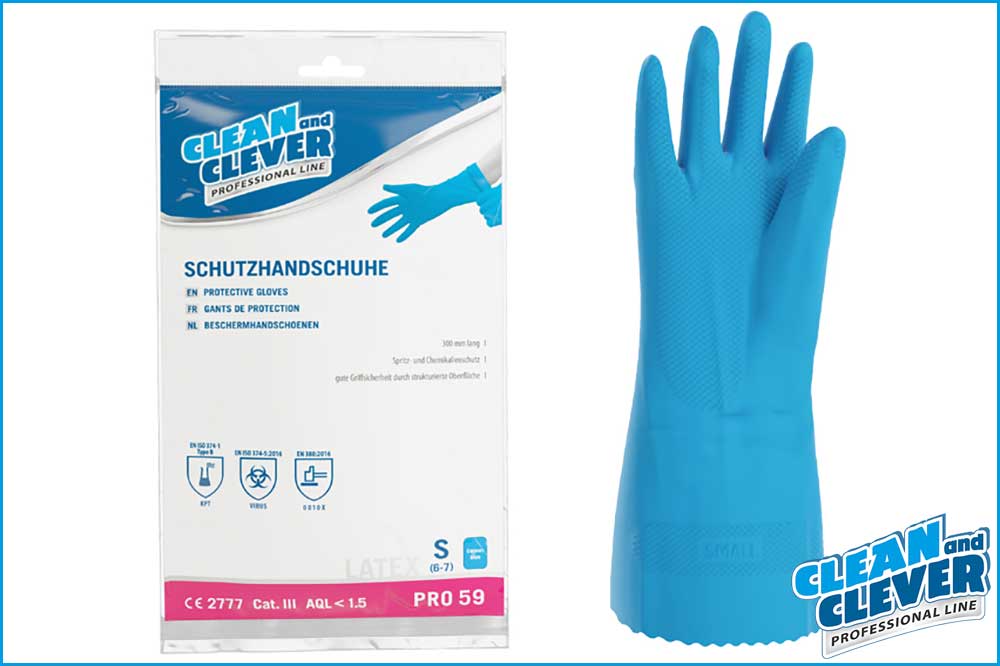 CLEAN and CLEVER PROFESSIONAL PRO 59 Latex-Schutzhandschuhe, Gr. S