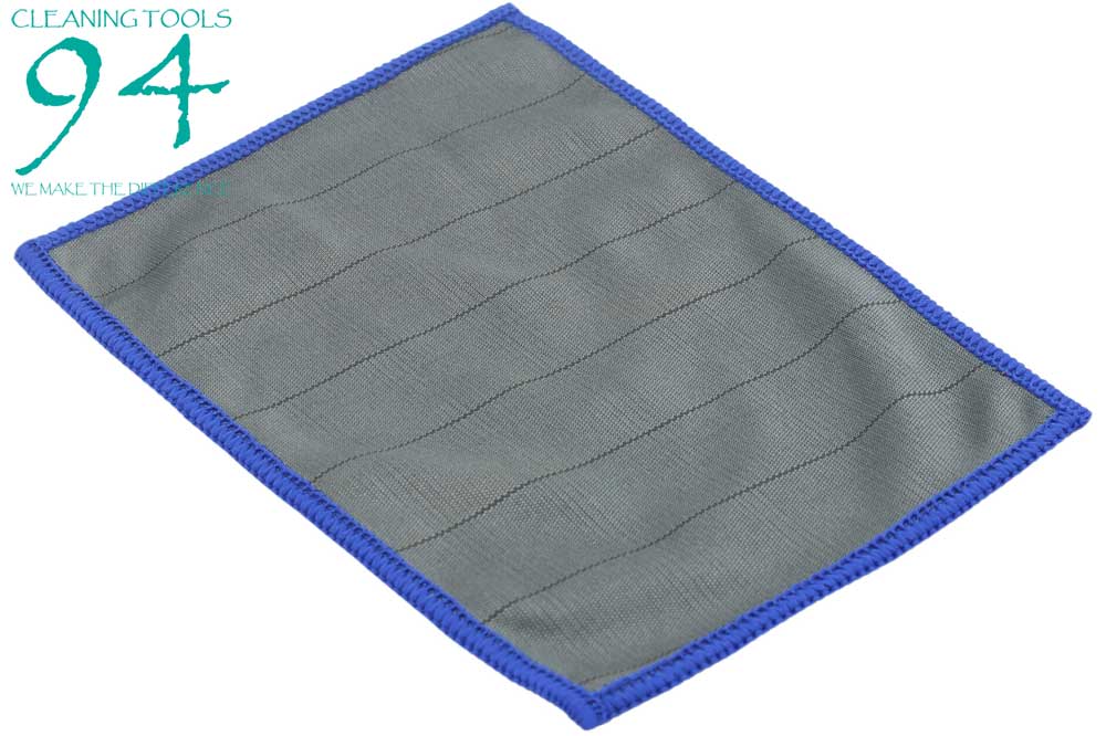 Cleaning Tools 94 Carbon-Mikrofasertuch, 20 x 15 cm, 5 Stück, grau mit blauem Rand