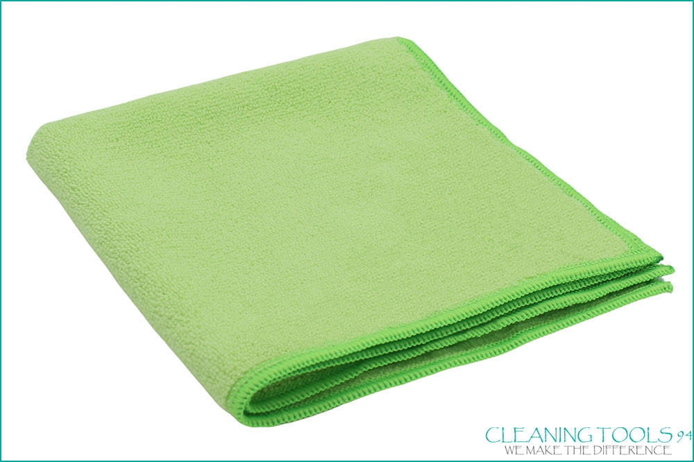 Cleaning Tools 94 Mikrofasertuch RECYCLING PLUS, 100% rPEt, 5 Stück, 38 x 38 cm, grün