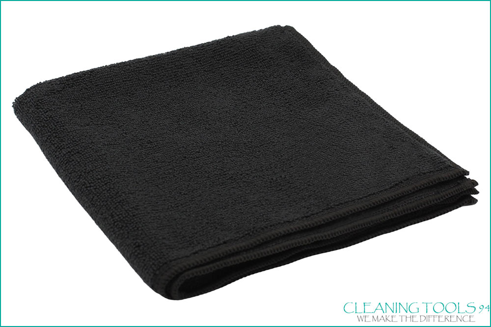 Cleaning Tools 94 Mikrofasertuch RECYCLING PLUS, 100% rPEt, 5 Stück, 38 x 38 cm, schwarz