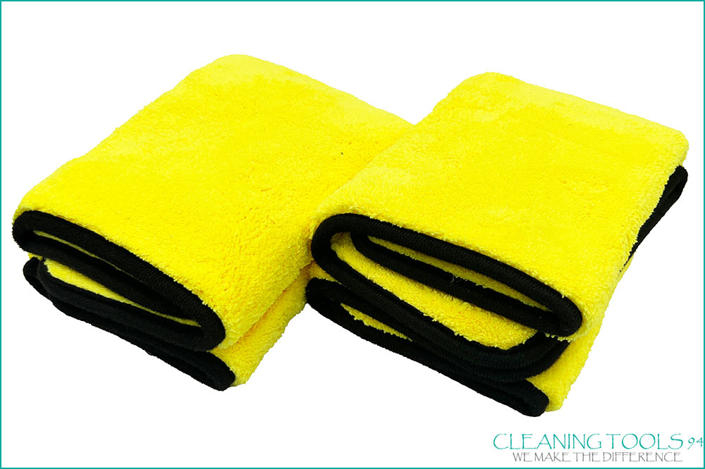 Cleaning Tools 94 Mikrofasertuch Super-Trocknungstuch, 40 x 40 cm, gelb-schwarz - 2er Set