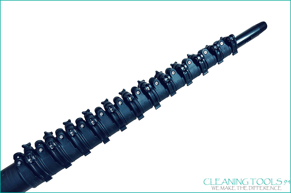 Ihr Schweizer Fachpartner für professionelles Reinigungsmaterial & Spezialreinigung Cleaning Tools 94 wasserführende Carbon-Teleskopstange SPEZIAL, 13-teilig, 20 Meter