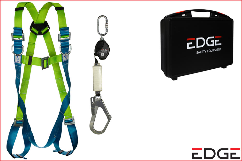 Ihr Schweizer Fachpartner für professionelles Reinigungsmaterial & Spezialreinigung EDGE ECD1966 Höhensicherungs-Set M-XL – Komplettset mit Auffangblock KINETEX SCAF & Koffer