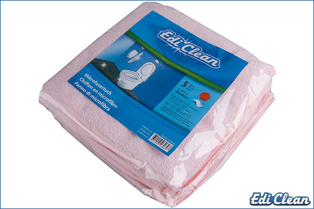 Edi Clean 94060.2-05 Mikrofasertuch 40 x 40 cm, rot - 5 Stück