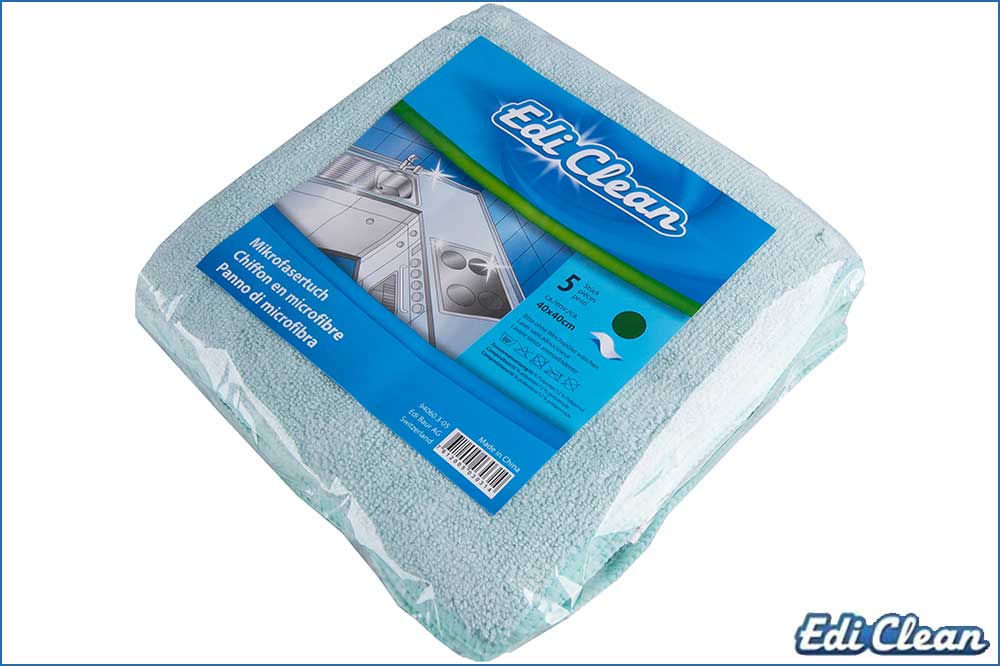 Edi Clean 94060.3-05 Mikrofasertuch 40 x 40 cm, grün - 5 Stück