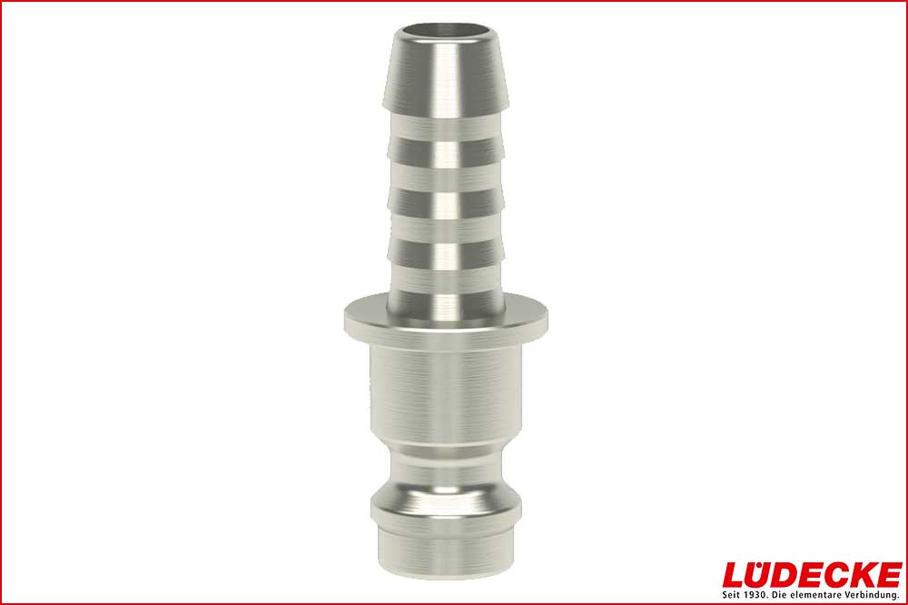 LÜDECKE ESMN 5 S Mini-Stecknippel DN 5 mit Schlauchtülle 5 mm