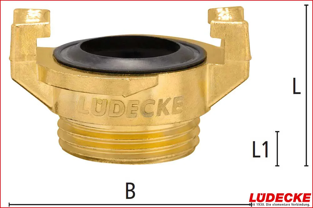 LÜDECKE GKA 12 WaterProfi Klauenkupplung G 1/2" Aussengewinde, Messing