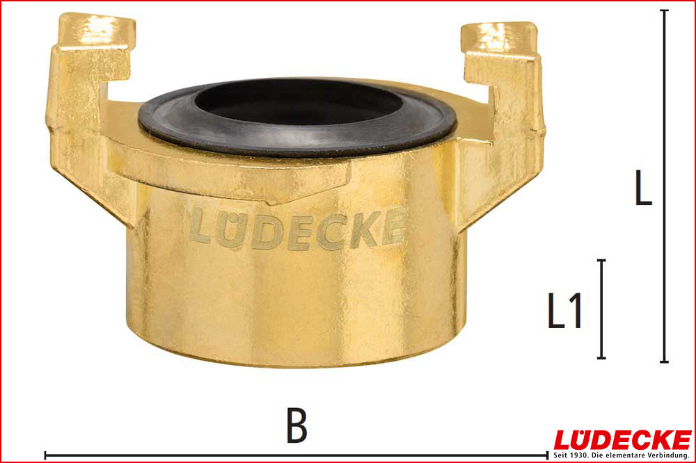 LÜDECKE GKI 34 WaterProfi Klauenkupplung G 3/4" Innengewinde, Messing LÜDECKE GKI 12 WaterProfi Klauenkupplung G 1/2" Innengewinde, Messing