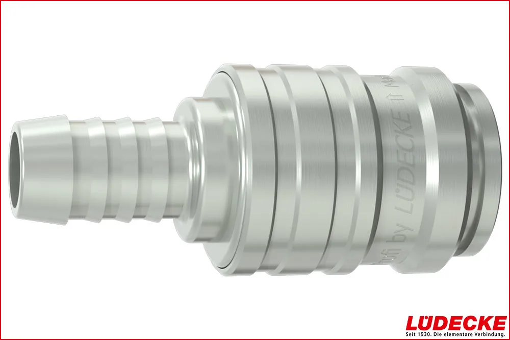 LÜDECKE WPI 19 T Steckkupplung DN 9 mit Schlauchtülle 3/4 Zoll, ohne Ventil